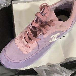 lilac chanel trainers